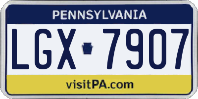PA license plate LGX7907