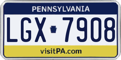 PA license plate LGX7908
