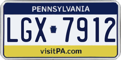 PA license plate LGX7912