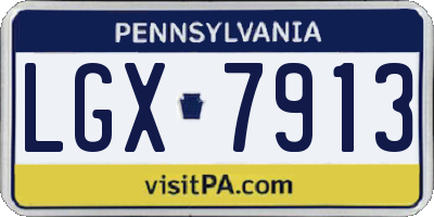 PA license plate LGX7913