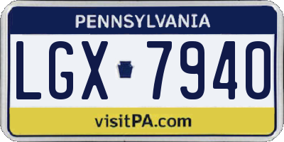 PA license plate LGX7940