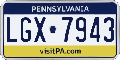 PA license plate LGX7943