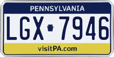 PA license plate LGX7946