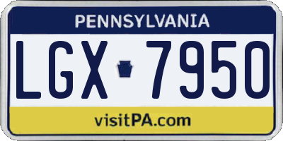 PA license plate LGX7950