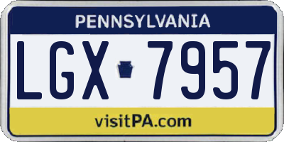 PA license plate LGX7957