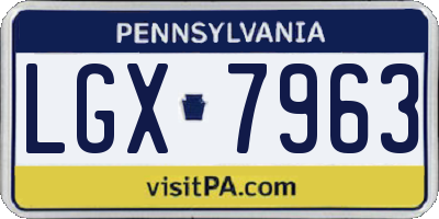 PA license plate LGX7963