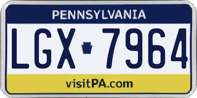 PA license plate LGX7964