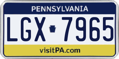 PA license plate LGX7965