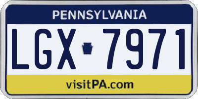 PA license plate LGX7971