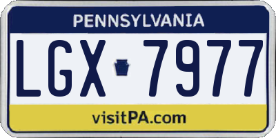 PA license plate LGX7977