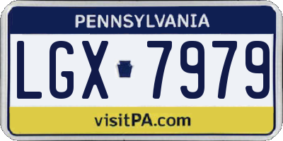 PA license plate LGX7979