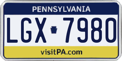 PA license plate LGX7980