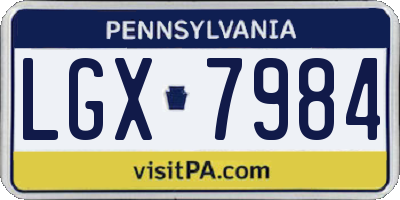PA license plate LGX7984