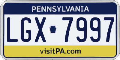 PA license plate LGX7997