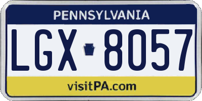 PA license plate LGX8057