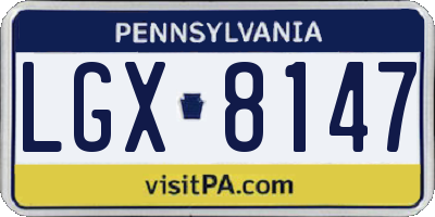 PA license plate LGX8147