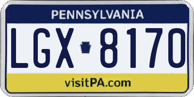 PA license plate LGX8170