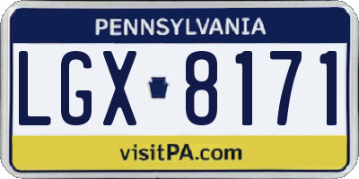 PA license plate LGX8171