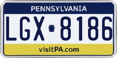 PA license plate LGX8186
