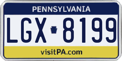 PA license plate LGX8199