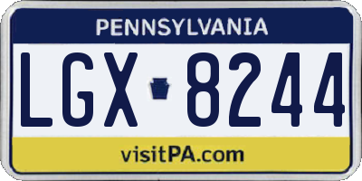 PA license plate LGX8244