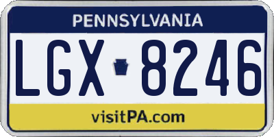 PA license plate LGX8246