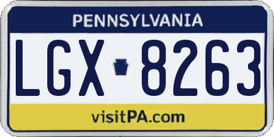 PA license plate LGX8263