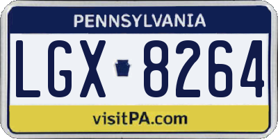 PA license plate LGX8264