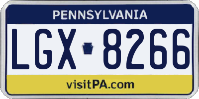 PA license plate LGX8266
