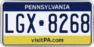 PA license plate LGX8268