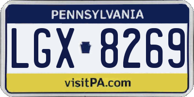 PA license plate LGX8269