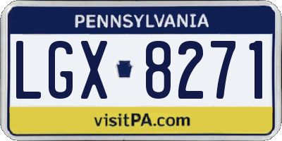 PA license plate LGX8271
