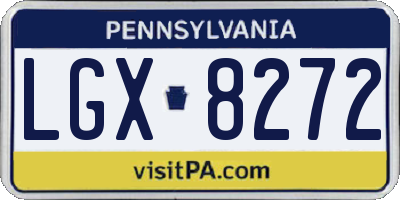 PA license plate LGX8272