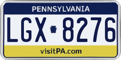 PA license plate LGX8276