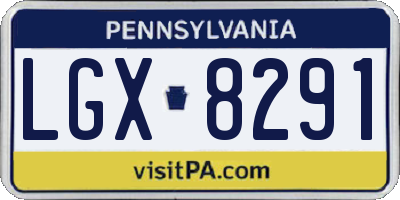PA license plate LGX8291