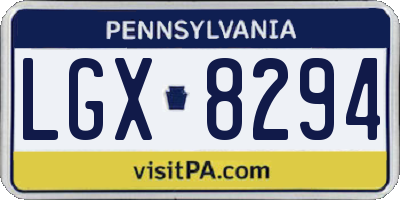 PA license plate LGX8294