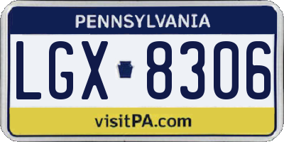PA license plate LGX8306