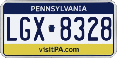 PA license plate LGX8328