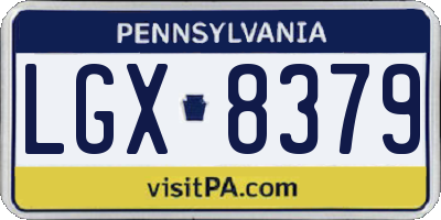 PA license plate LGX8379