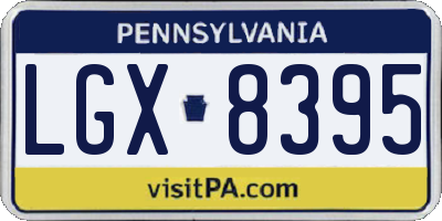 PA license plate LGX8395
