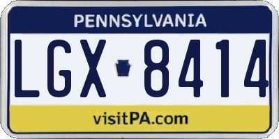 PA license plate LGX8414