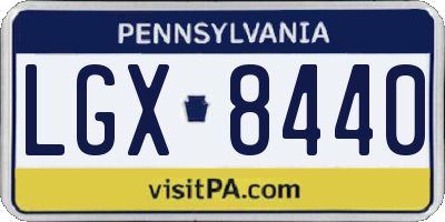 PA license plate LGX8440