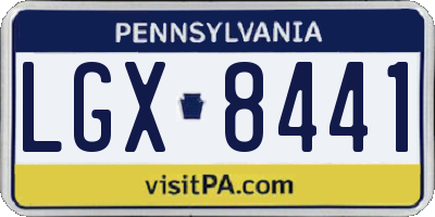 PA license plate LGX8441