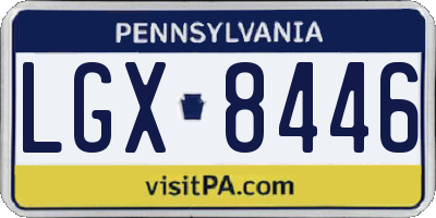PA license plate LGX8446