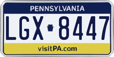 PA license plate LGX8447
