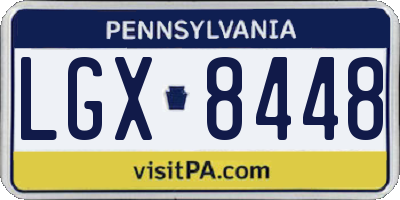 PA license plate LGX8448