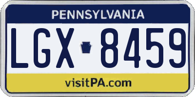 PA license plate LGX8459