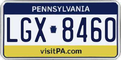 PA license plate LGX8460
