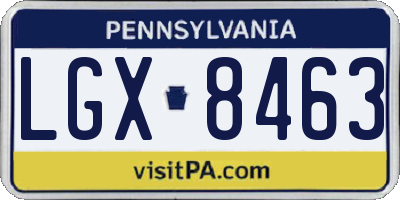 PA license plate LGX8463