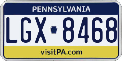 PA license plate LGX8468